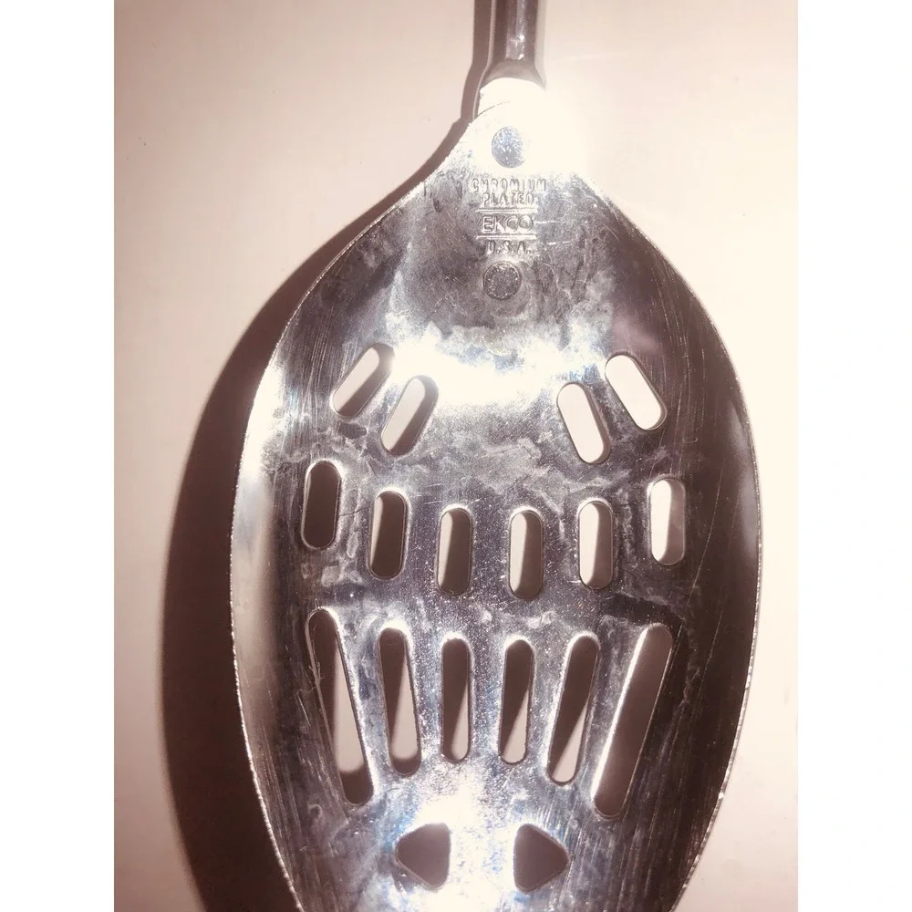 Vintage EKCO Slotted Serving‎ Spoon 12